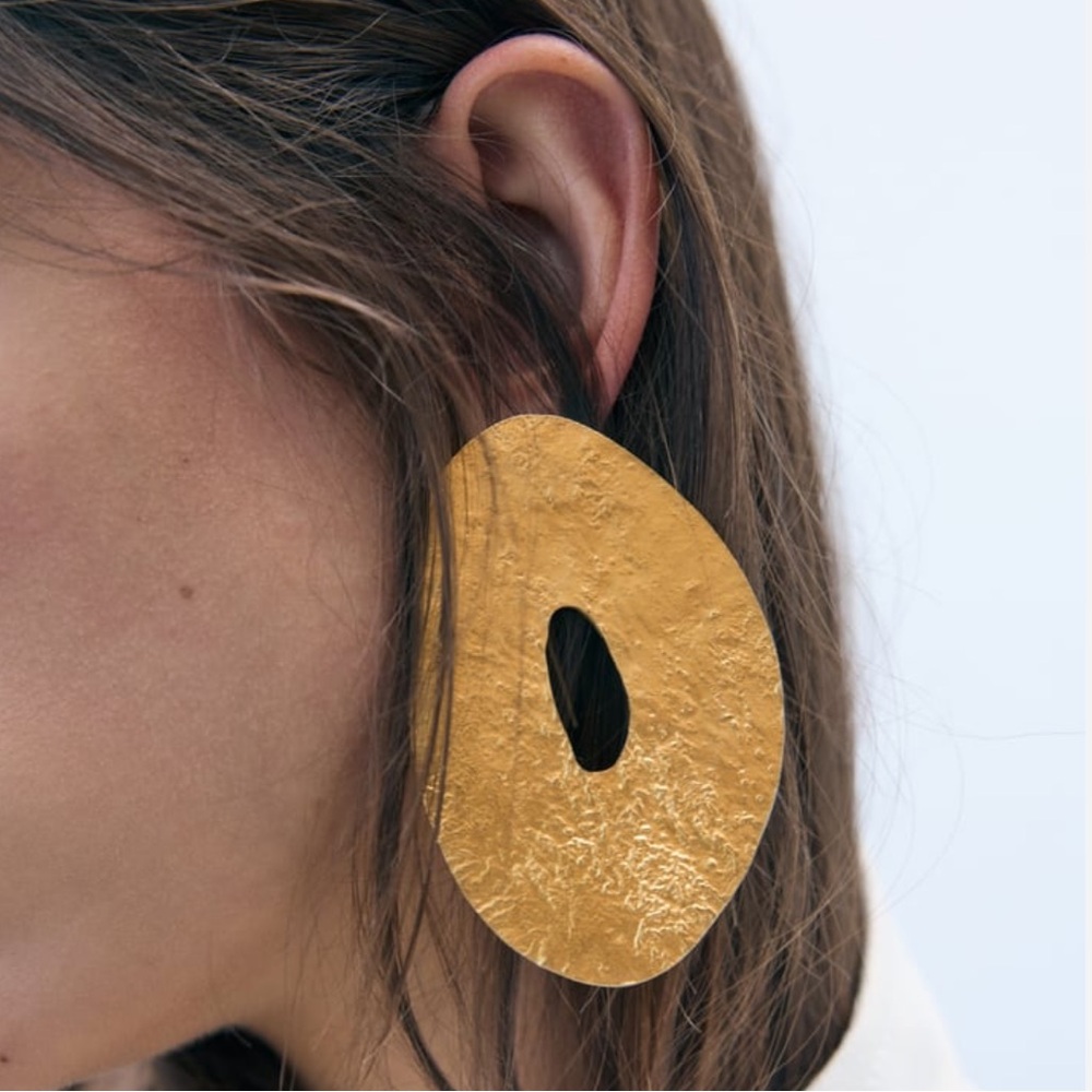 Zara Flat Metal Earrings